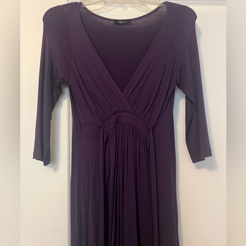 Purple V-Neck Dress